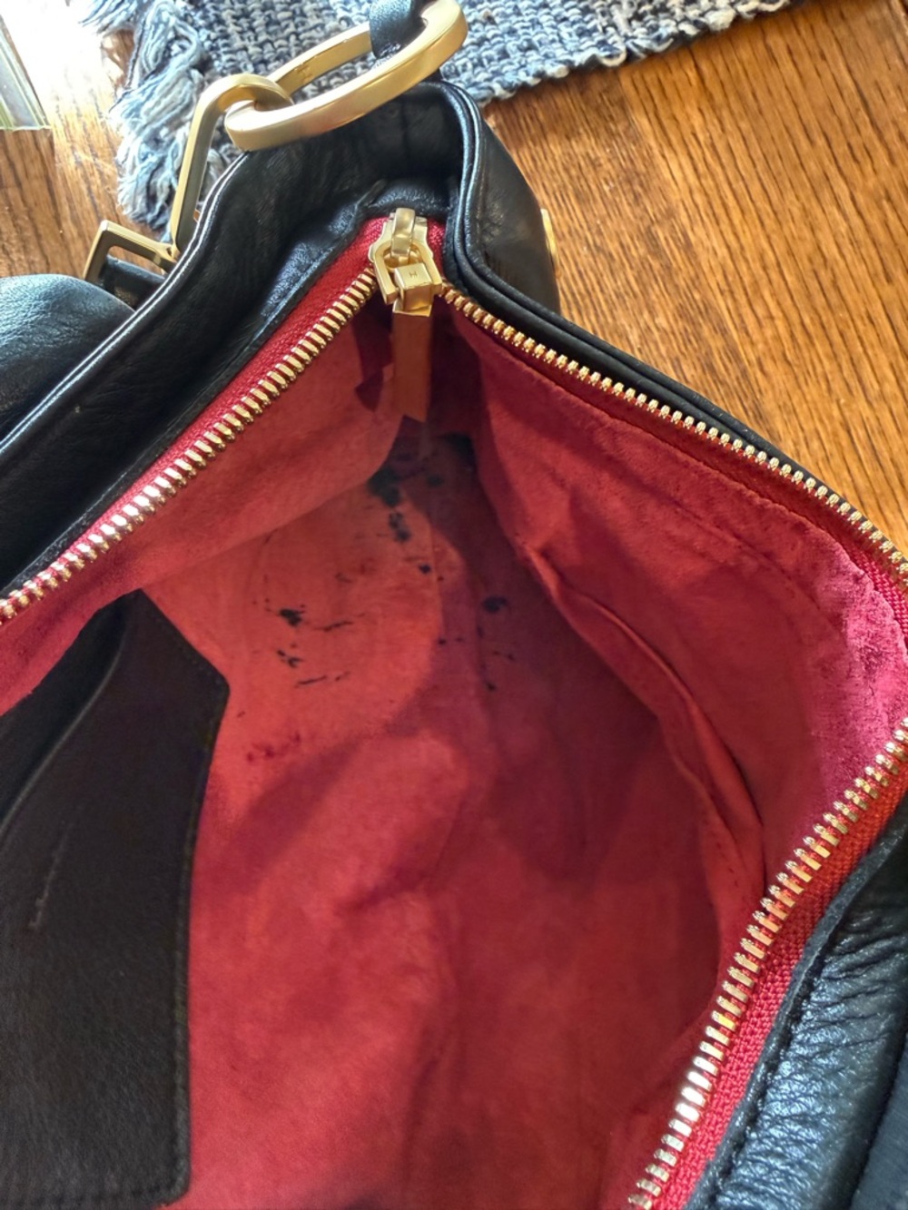 Hammitt Black Leather Shoulder Bag with Gold Studs - Picture 7 of 7